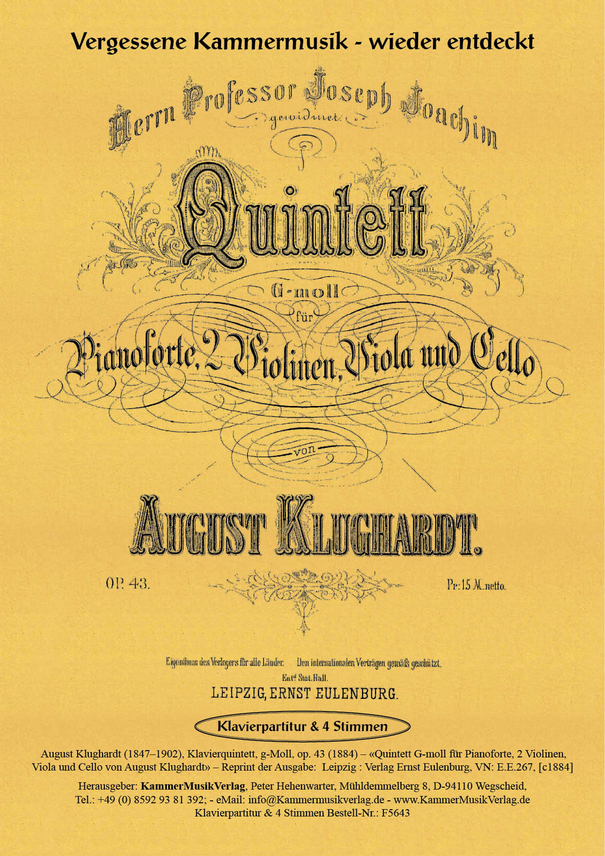 F5643-Klughardt_Titelgrafik Klughardt, August – Klavierquintett, g-Moll, op. 43
