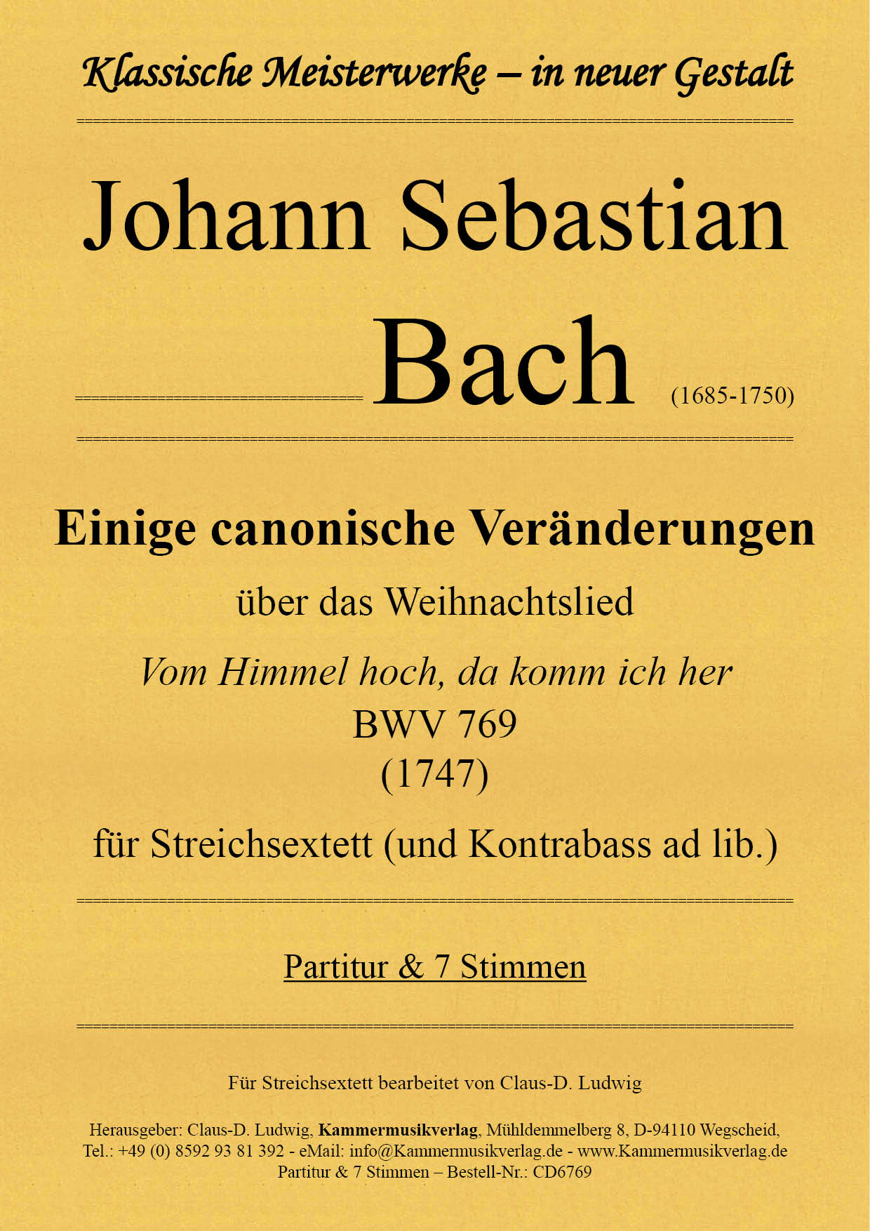 CD6769-Bach-Vom-Himmel__Titelgrafik Bach, Johann Sebastian –  Einige canonische Veränderungen