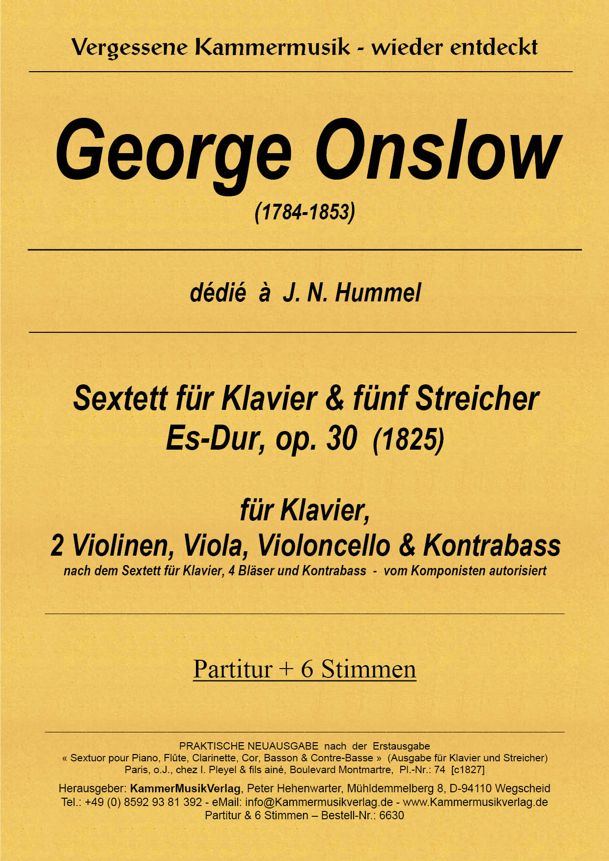 6630-Onslow_Titelgrafik41qXIfql4Qckq Onslow, George – Klaviersextett Nr. 1, Es-Dur, op. 30