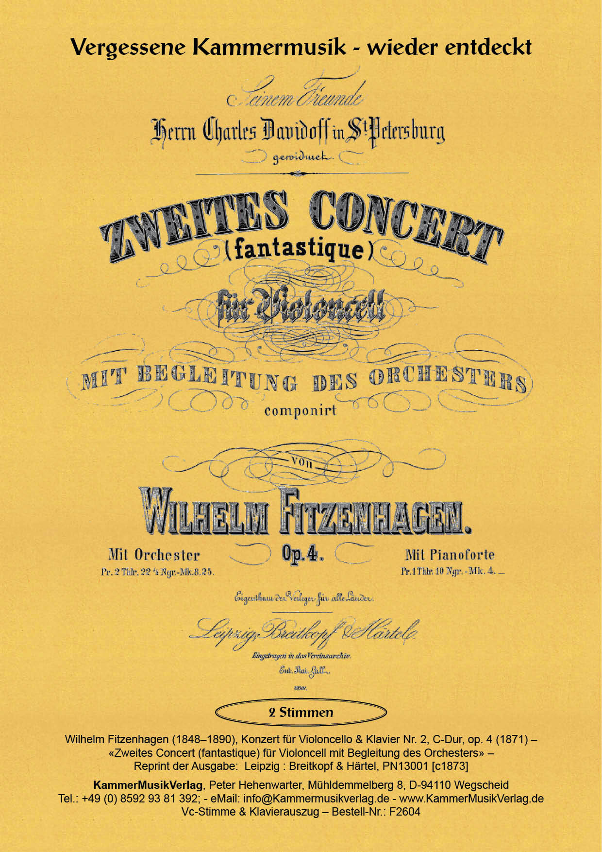 F2604-Fitzenhagen__Titelgrafik Fitzenhagen, Wilhelm – Konzert für Violoncello & Klavier Nr. 2, C-Dur, op. 4