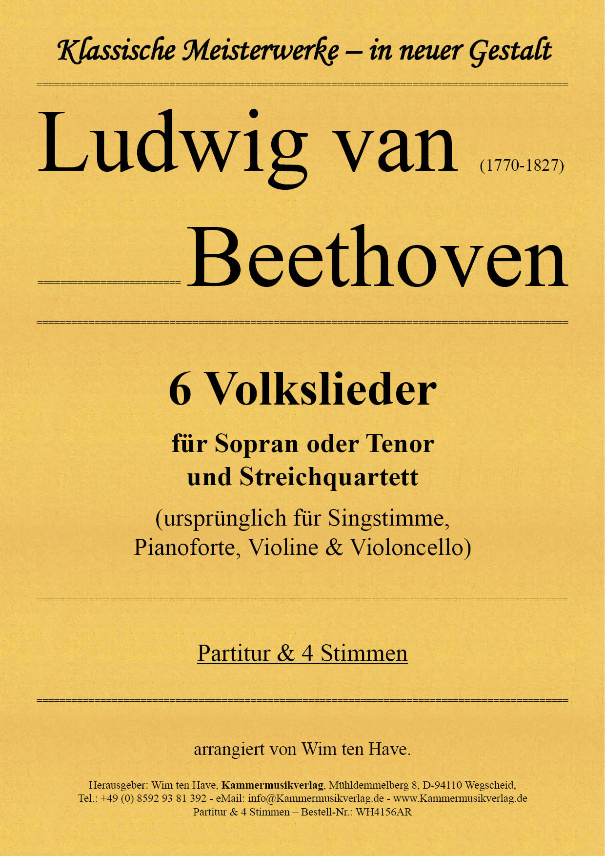 WH4156AR_Beethoven_6_Lieder__TitelgrafiklQBnAwAh7BxO5 Beethoven, Ludwig van – 6 Volkslieder für Sopran oder Tenor und Streichquartett