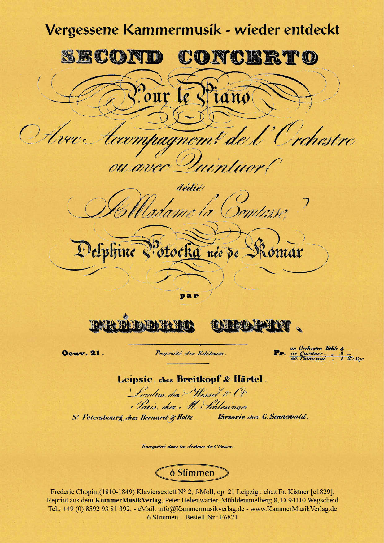 F6821-Chopin_Titelgrafik Chopin, Frédéric – Klaviersextett Nr. 2, f-Moll, op. 21