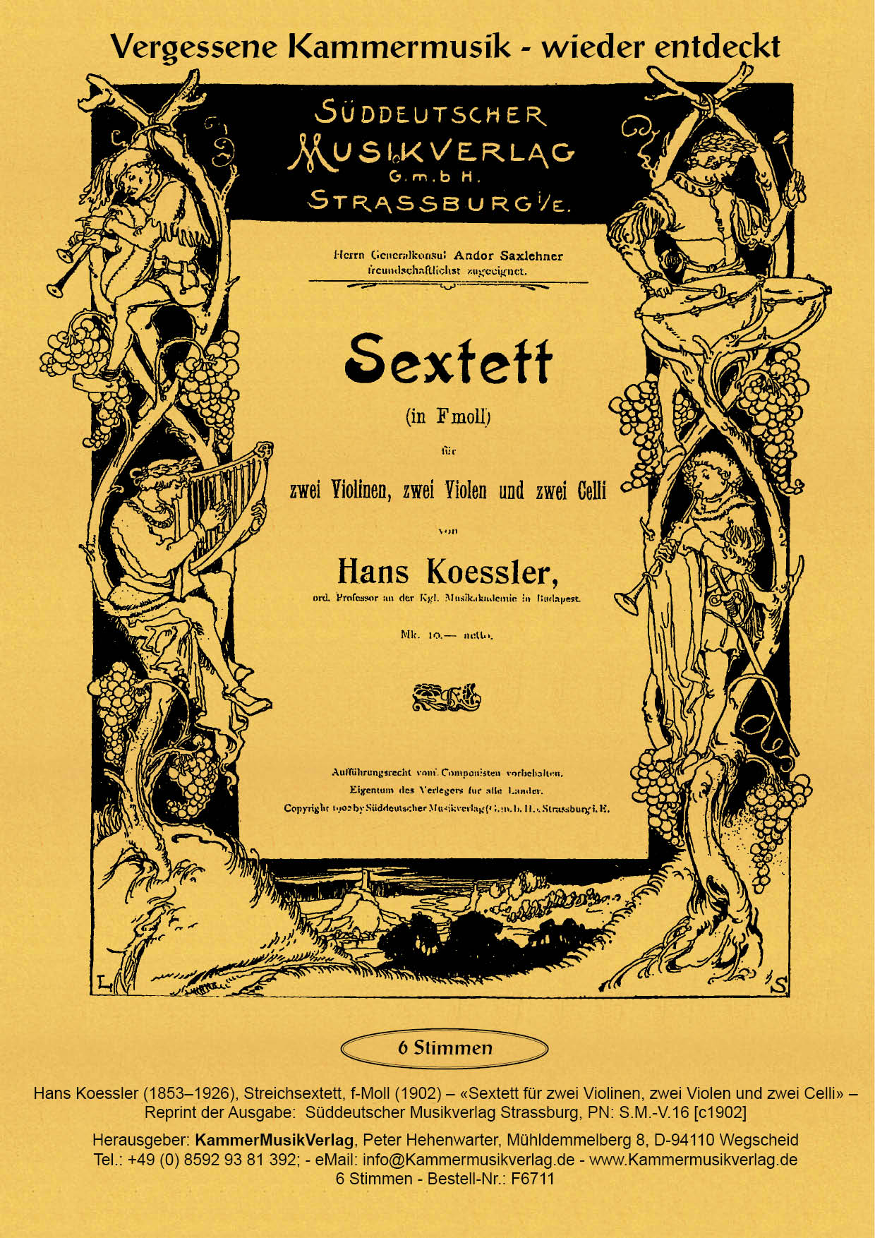 F6711-Koessler_Titelgrafik Koessler, Hans – Streichsextett, f-Moll