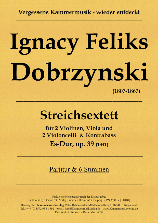 6039-Dobrzynski-Feliks_op_39__Titelgrafik Dobrzynski, Feliks – Streichsextett, Es-Dur, op. 39