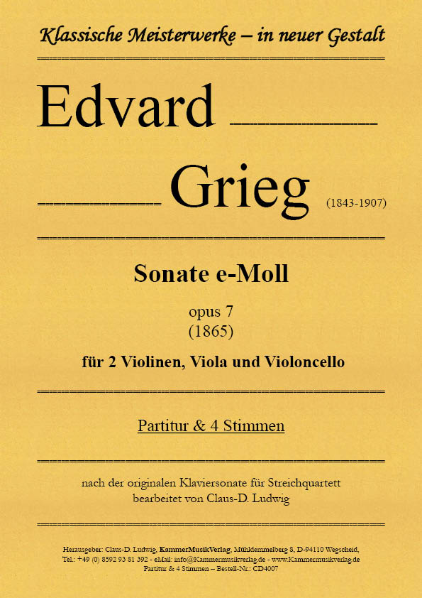 Grieg, Edvard – Sonate e-Moll opus 7 Grieg, Edvard – Sonate e-Moll opus 7