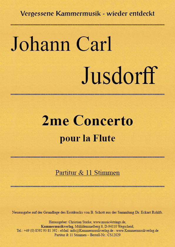 CS12029-Jusdorf-2me-Concerto__Titelgrafik Jusdorff, Johann Carl – 2me Concerto pour la Flute