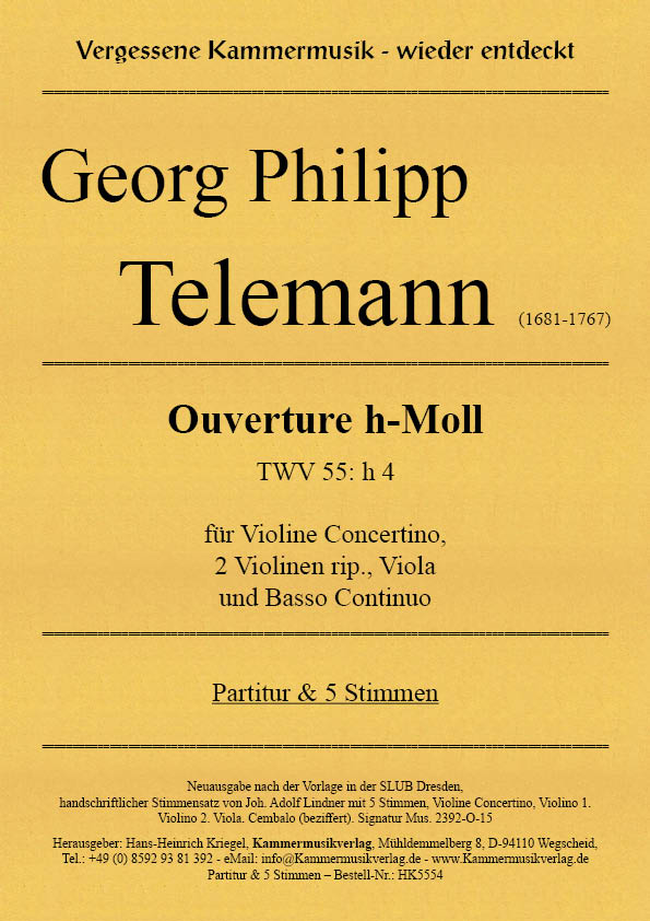 Telemann, Georg Philipp – Ouverture h-Moll Telemann, Georg Philipp – Ouverture h-Moll