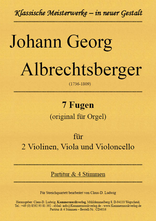 Albrechtsberger, Johann Georg – 7 Fugen (original für Orgel)
