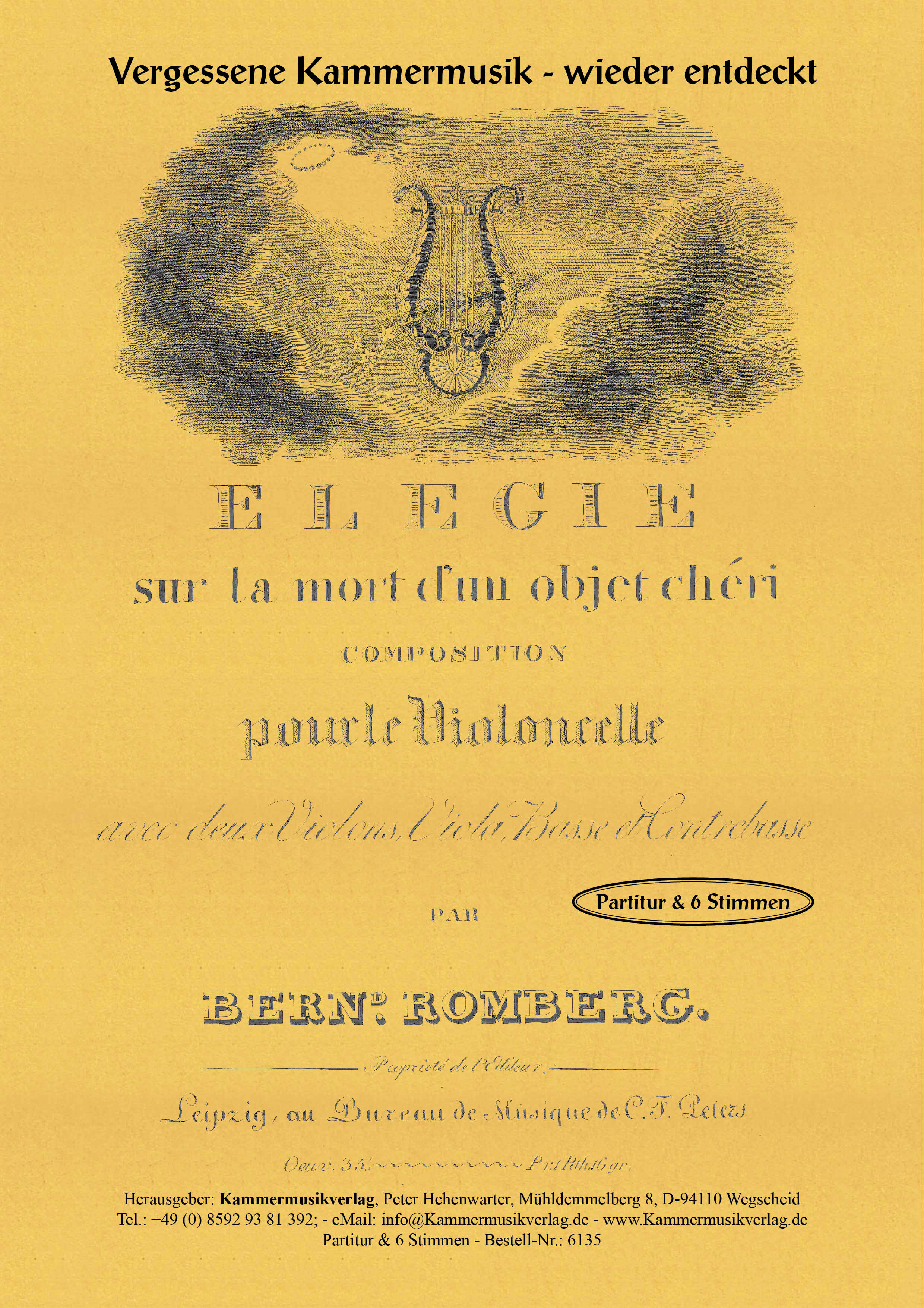 6135_Rom_B_Elegie_op__Titelgrafik Romberg, Bernhard - String sextet, F minor, op.35