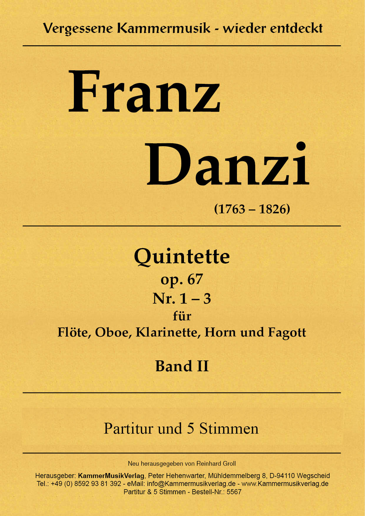 5567-Danzi_II_Titelgrafikw1wW4sfJZzksD Danzi, Franz – 3 Bläserquintette Nr. 4-6, in G, e, Es, op. 67, Nr. 1-3
