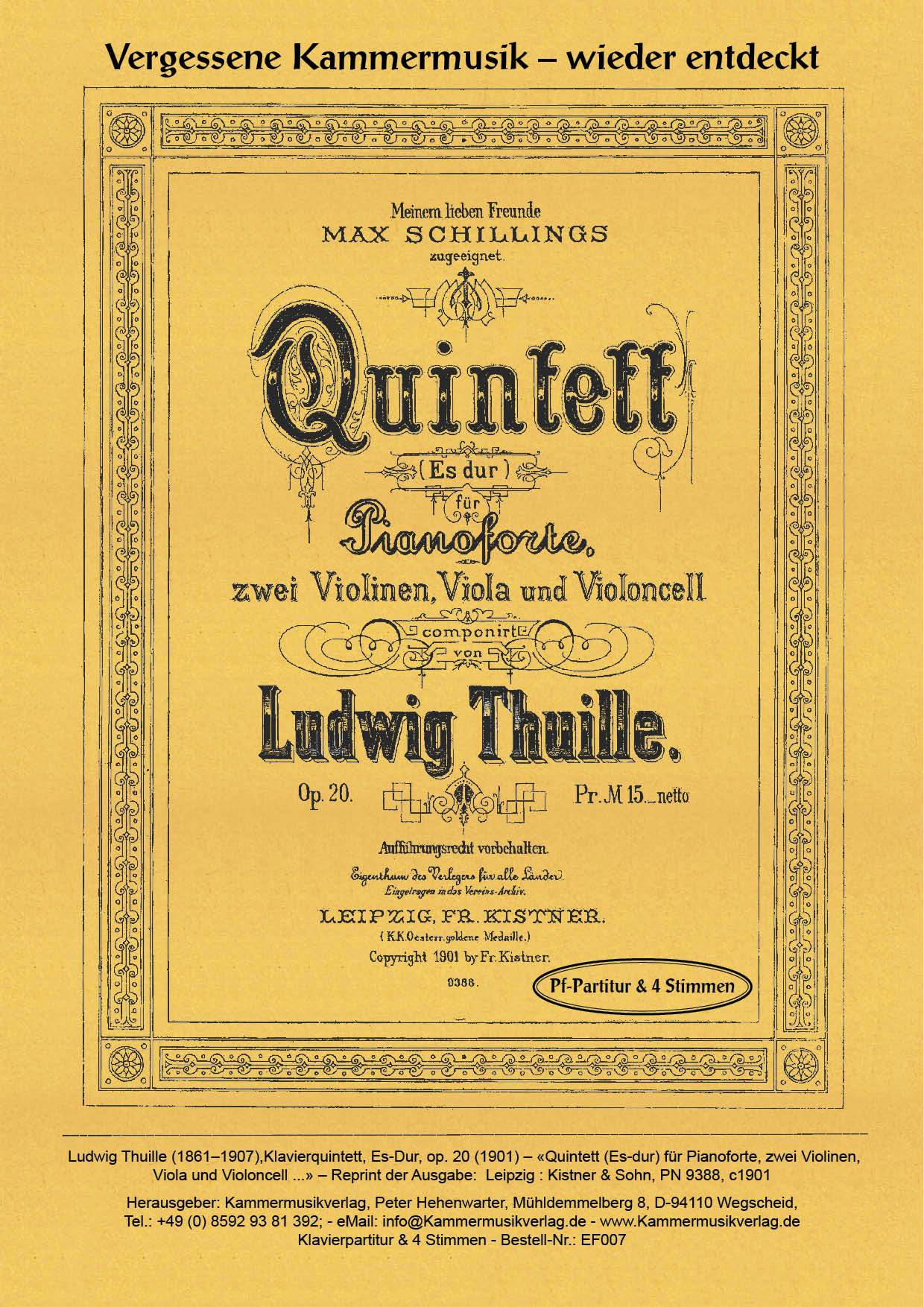 EF007-Thuille_op_20__Titelgrafik Thuille, Ludwig – Klavierquintett, Es-Dur, op. 20