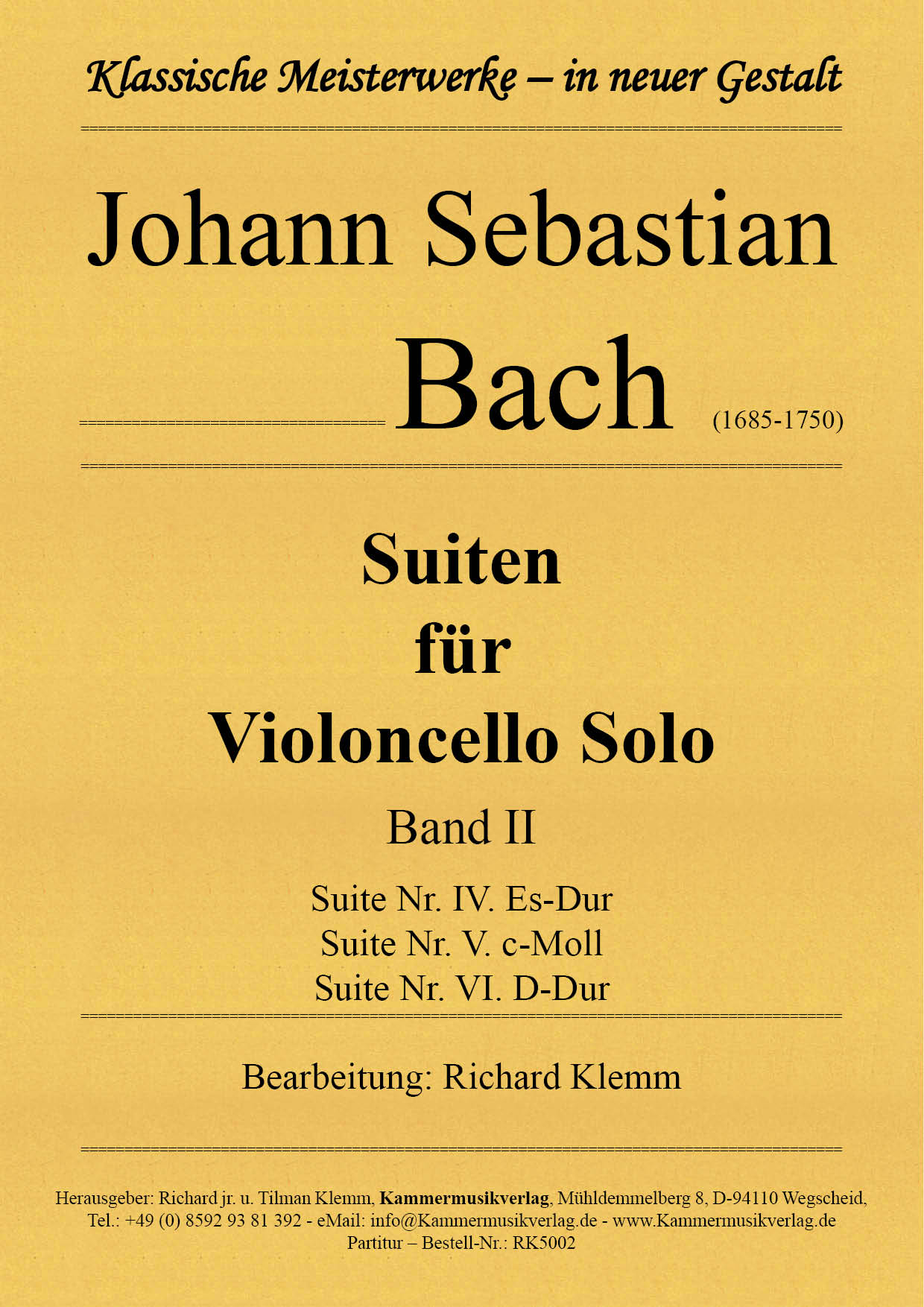 RK5002-Bach-Suite_Band-II__TitelgrafikyJcDZ7iryYO84 Bach, Johann Sebastian –  Suiten für Violoncello Solo – Band II