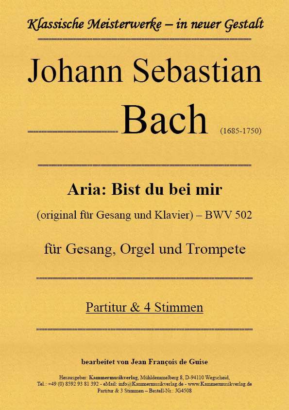 JG4508-Bach-Bist-du-bei-mir__Titelgrafik Bach, Johann Sebastian – Aria: Bist du bei mir