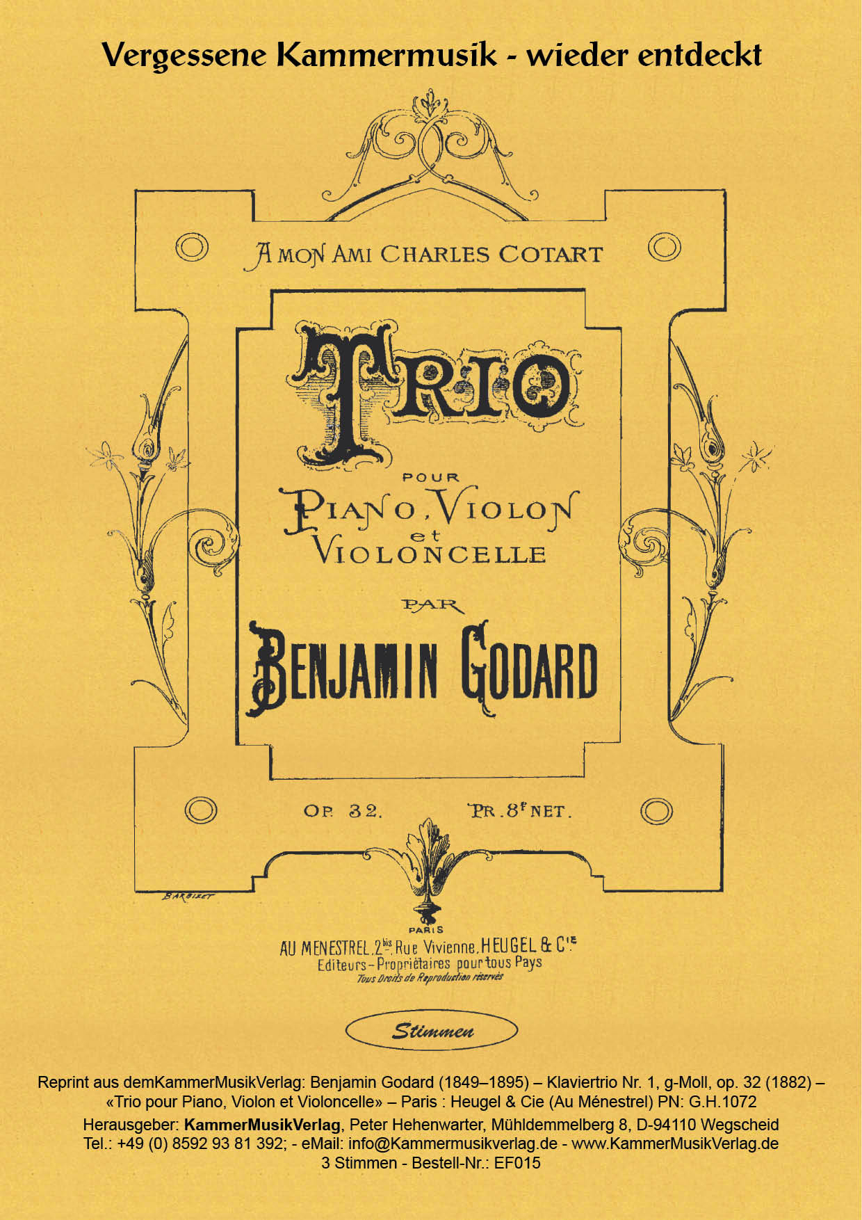 EF015-Godard_Titelgrafik08gjnNDy5wbOa Godard, Benjamin –  Klaviertrio Nr. 1, g-Moll, op. 32