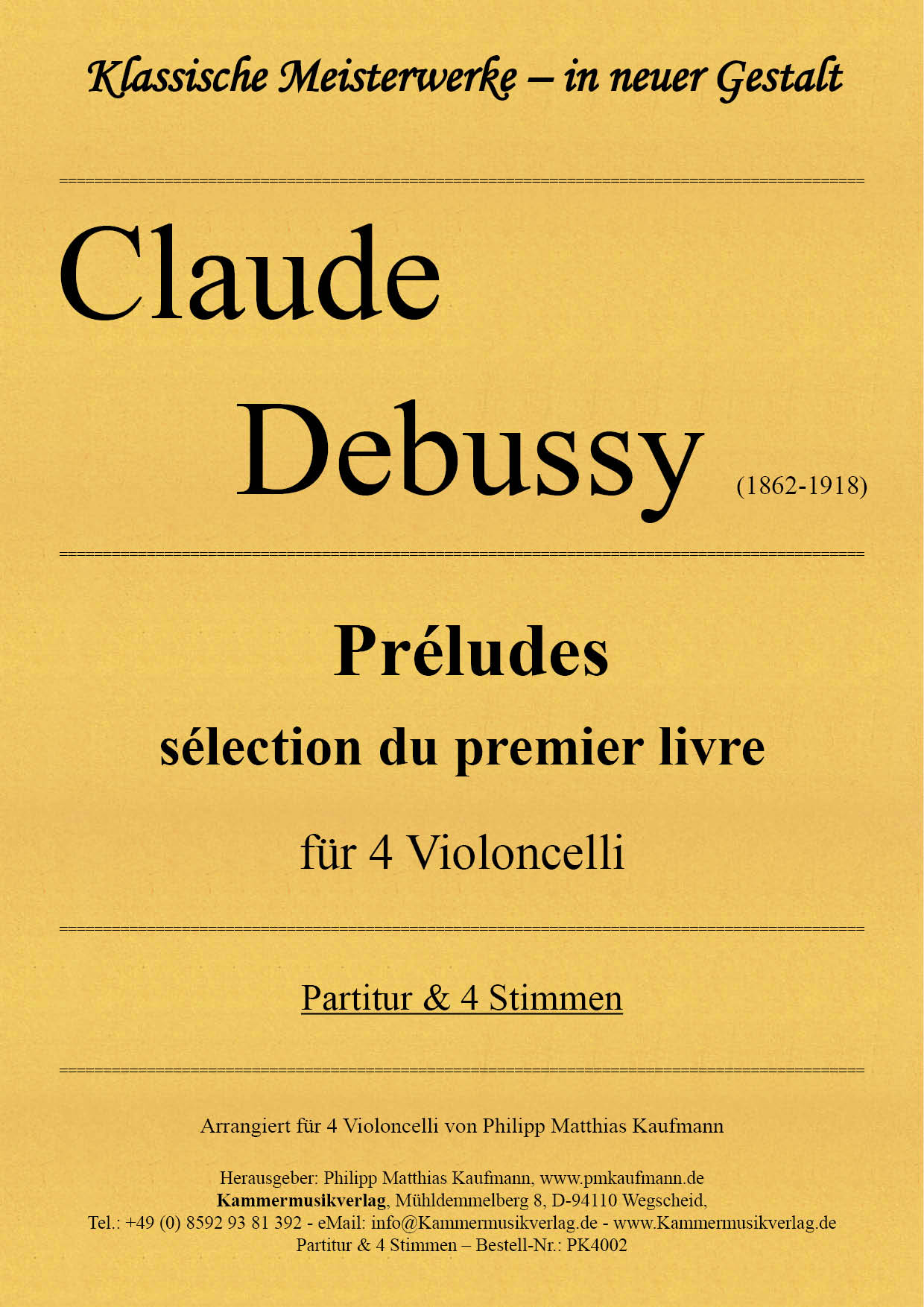 PK4002-Debussy-Preludes__Titelgrafik Debussy, Claude – Préludes sélection du premier livre