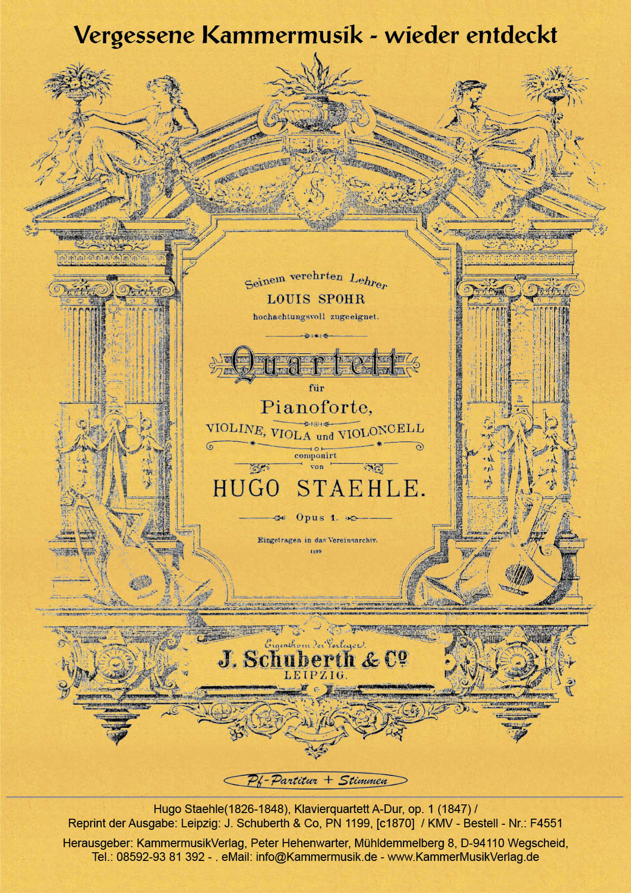 4551-Stehle_A_Dur_Titelgrafik Staehle, Hugo – Klavierquartett, A-Dur, op. 1