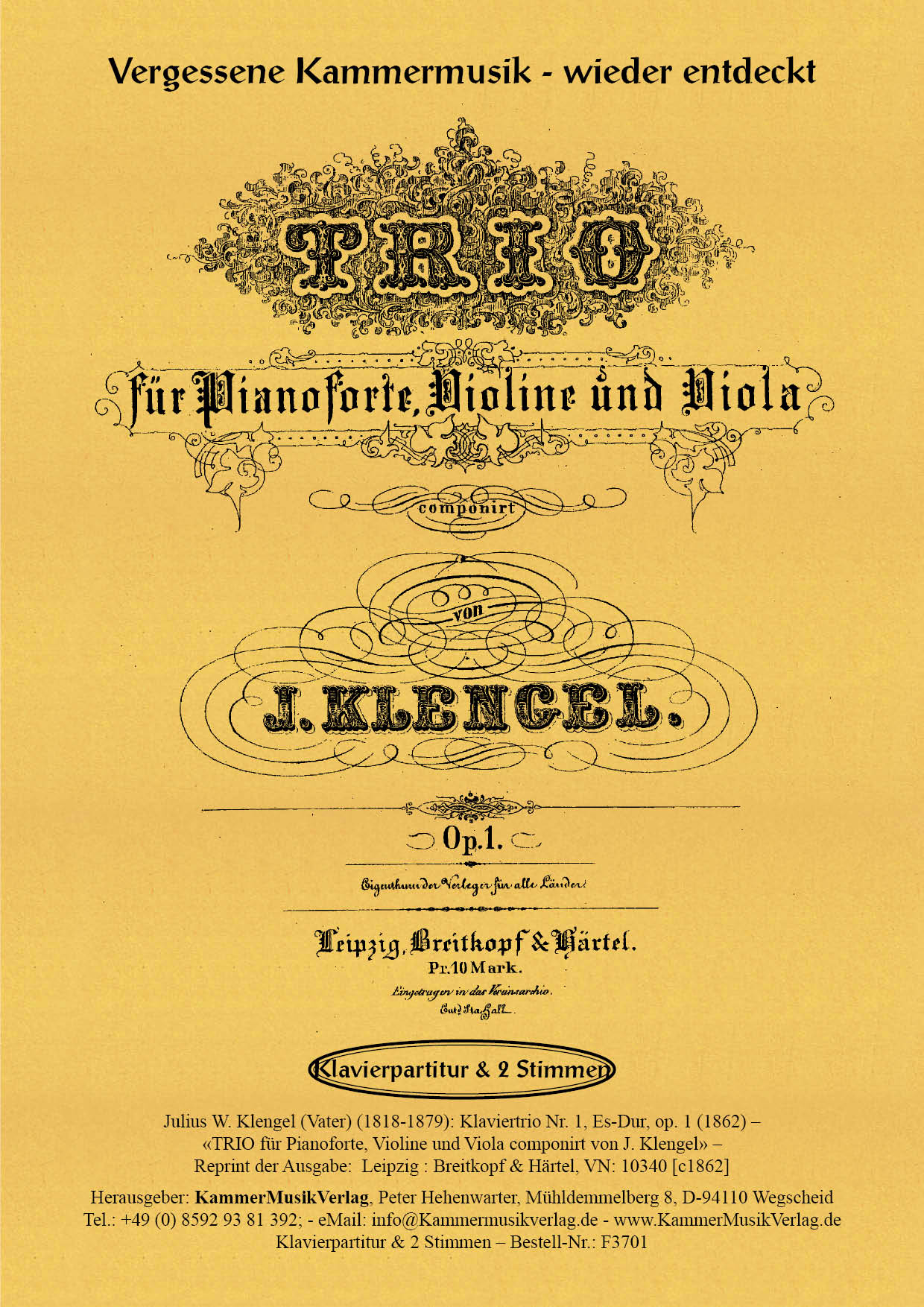 F3701-Klengel_Vater__Titelgrafik Klengel, Julius Wilhelm (Vater) – Klaviertrio Nr. 1, Es-Dur, op. 1