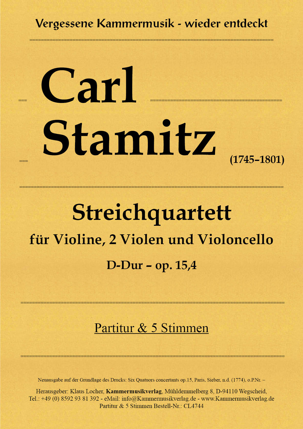 CL4744_Stamitz_Titelgrafik58f5d38ef25ff Stamitz, Carl – Streichquartett, D-Dur, op.. 15, 4