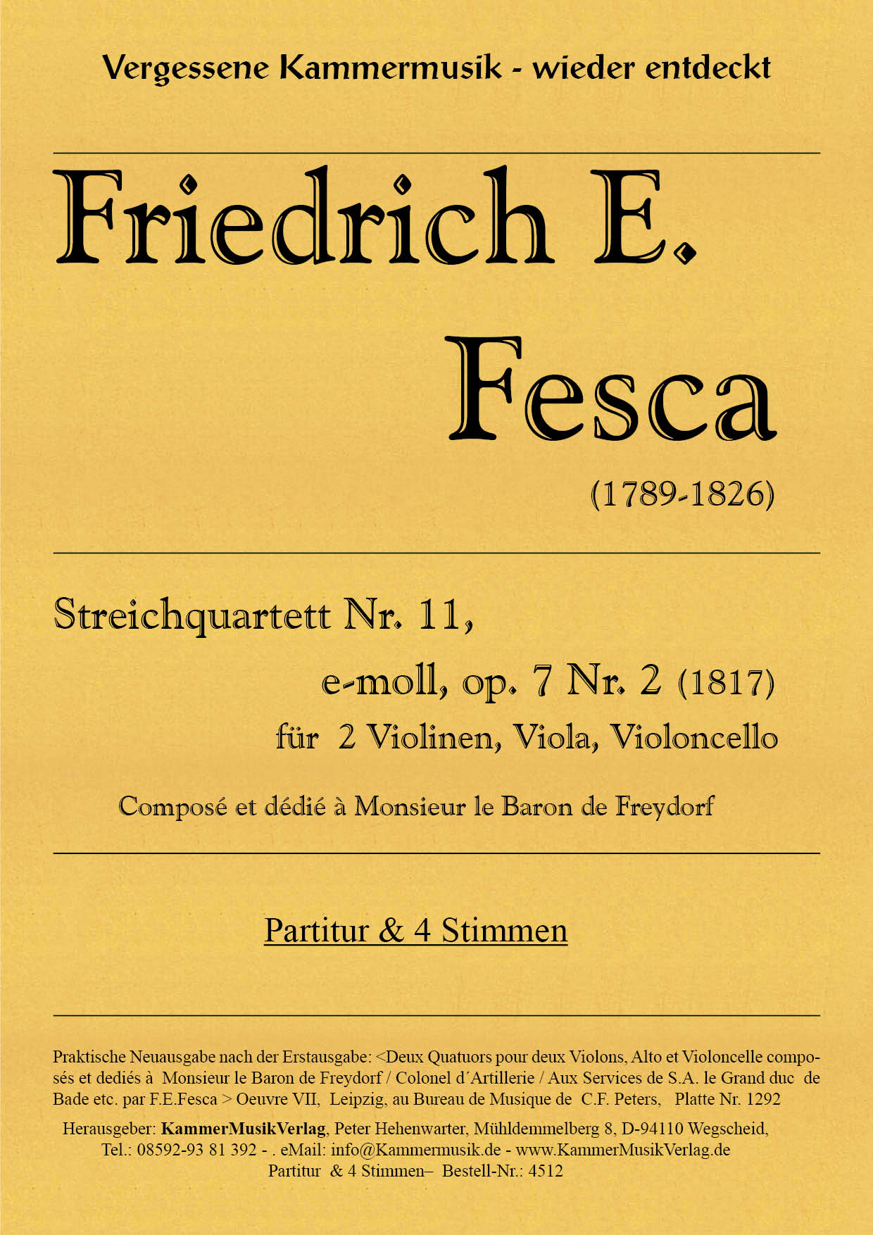 4512_Fesca_op_7_2__Titelgrafik8XaecbGDjNd2I Fesca, Friedrich Ernst - String Quartet No. 12, E minor, op. 7-2