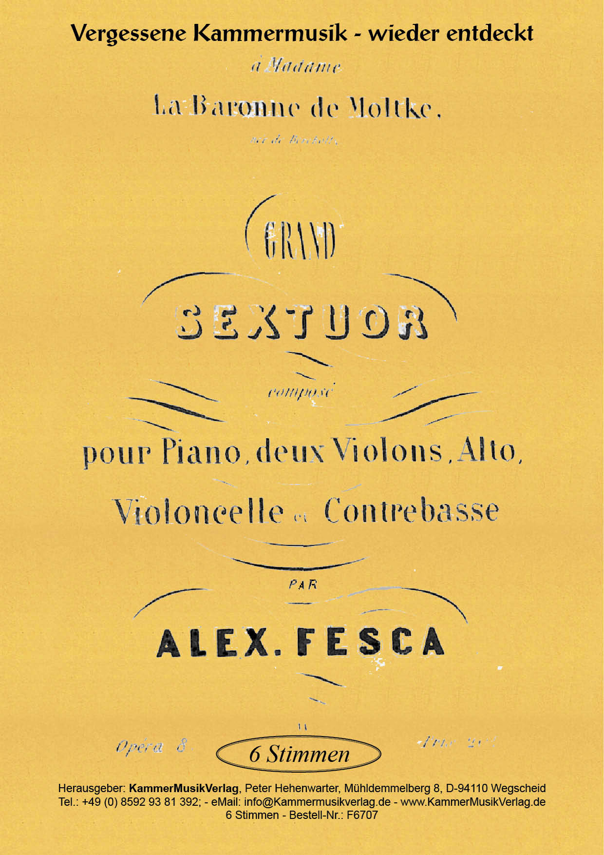 F6707-Fesca_Titelgrafik Fesca, Alexander – Klaviersextett, B-Dur, op. 8