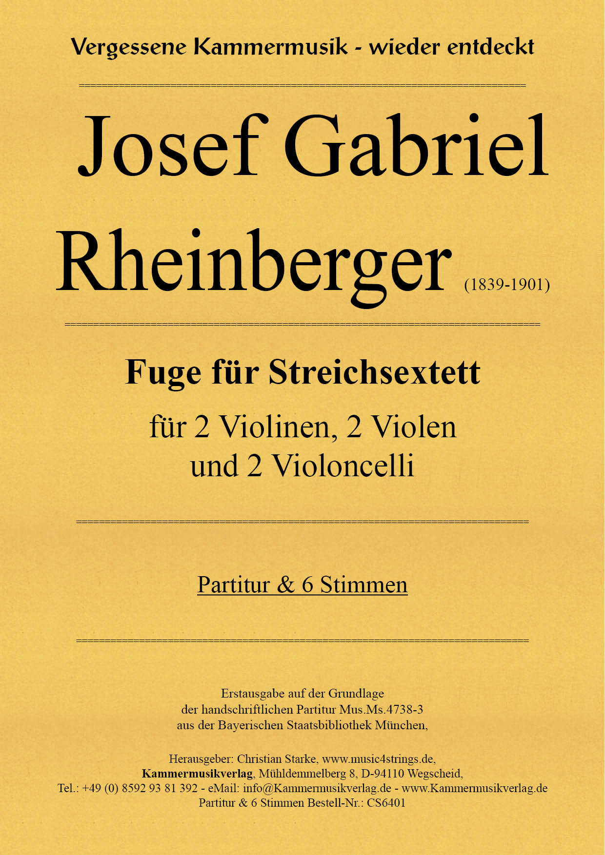 CS6401-Rheinberger_Sextett_Titelgrafik Rheinberger, Josef Gabriel – Fuge für Streichsextett