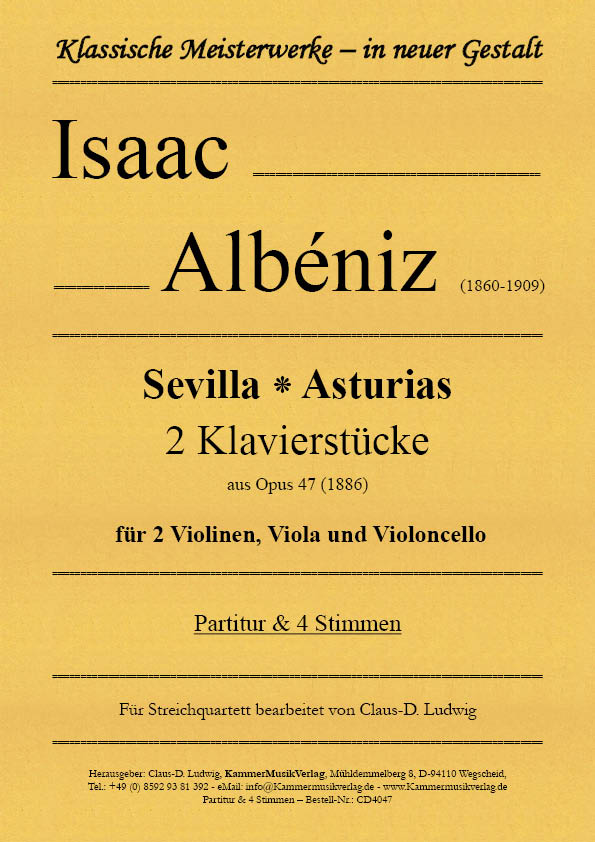 CD4047-Albinez-Sevilla-Asturias_op_47__Titelgrafik Albéniz, Isaac – Sevilla Asturias 2 Klavierstücke