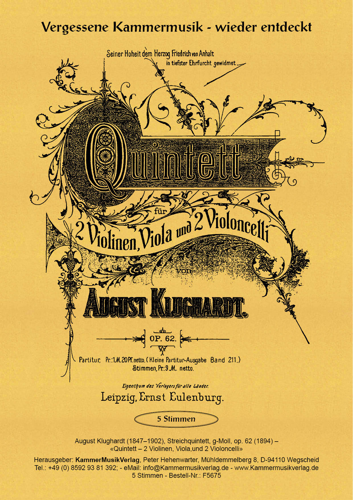 F5675-Klughardt_op_62_Titelgrafik Klughardt, August – Streichquintett, g-Moll, op. 62