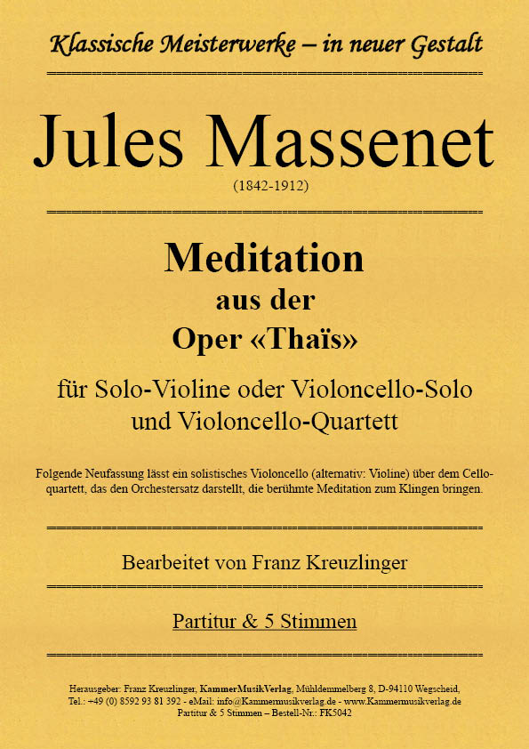 FK5042-Thais__Titelgrafik Massenet, Jules  – Meditation aus der Oper Thaïs