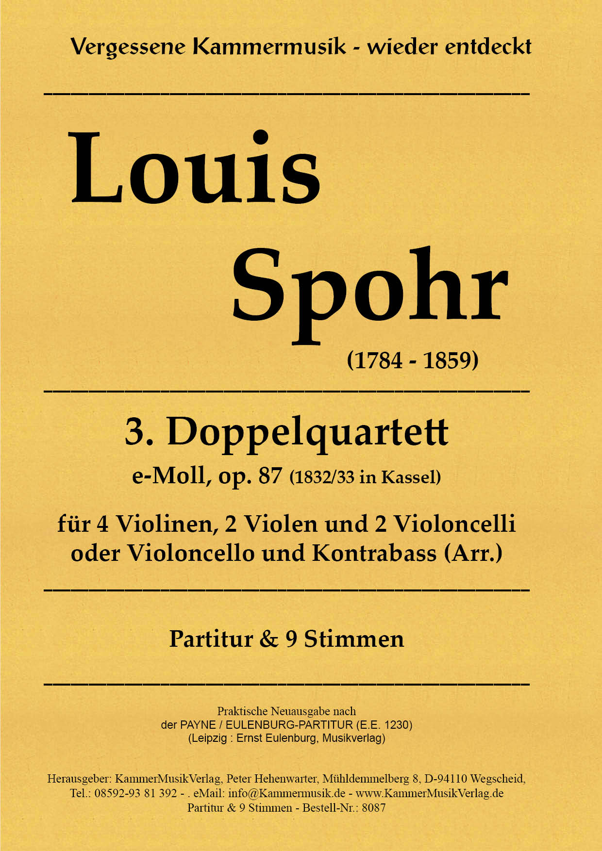 8087-Spohr_Titelgrafikexx7hRY3KTrN6 Spohr, Louis - Double Quartet No. 3, E minor, op.87