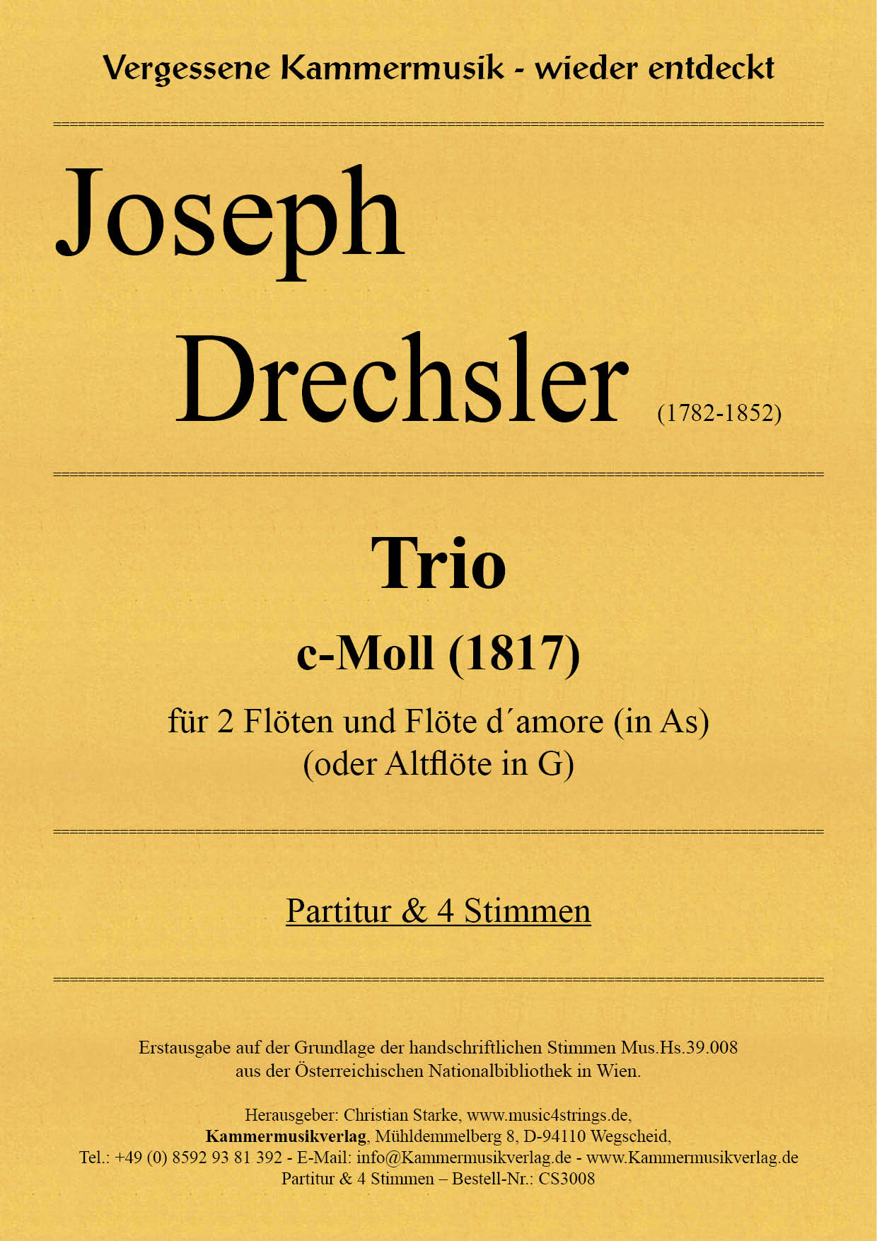 CS3008-Drechsler-Flotentrio__Titelgrafik Drechsler, Joseph – Trio c-Moll (1817)