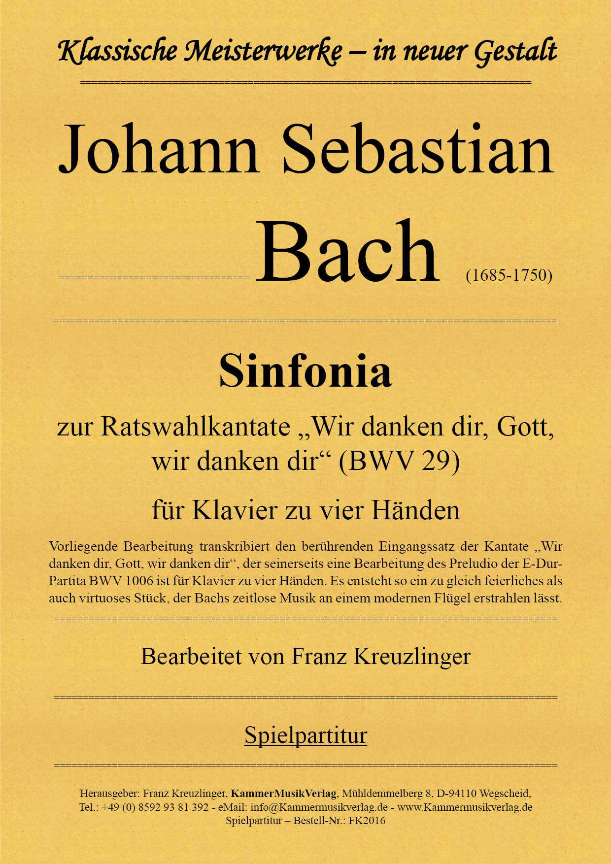 FK2016-Bach__Titelgrafik Bach, Johann Sebastian - Sinfonia for piano four hands