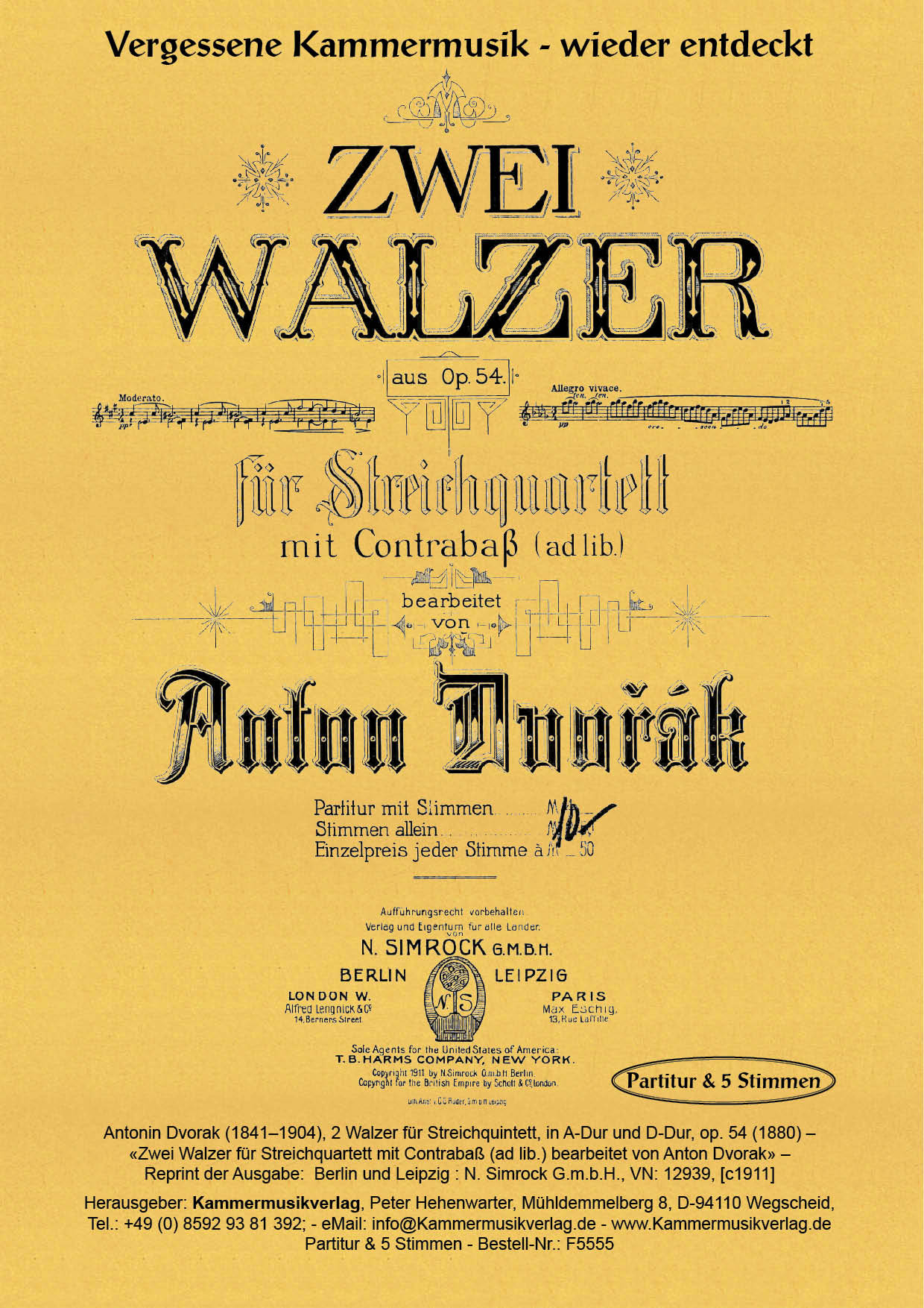 F5555-Dvorak_Antonin_op_54_Titelgrafik599b1c1498e1f Dvořák, Antonín - 2 waltzes for string quintet, in A major and D major, op. 54