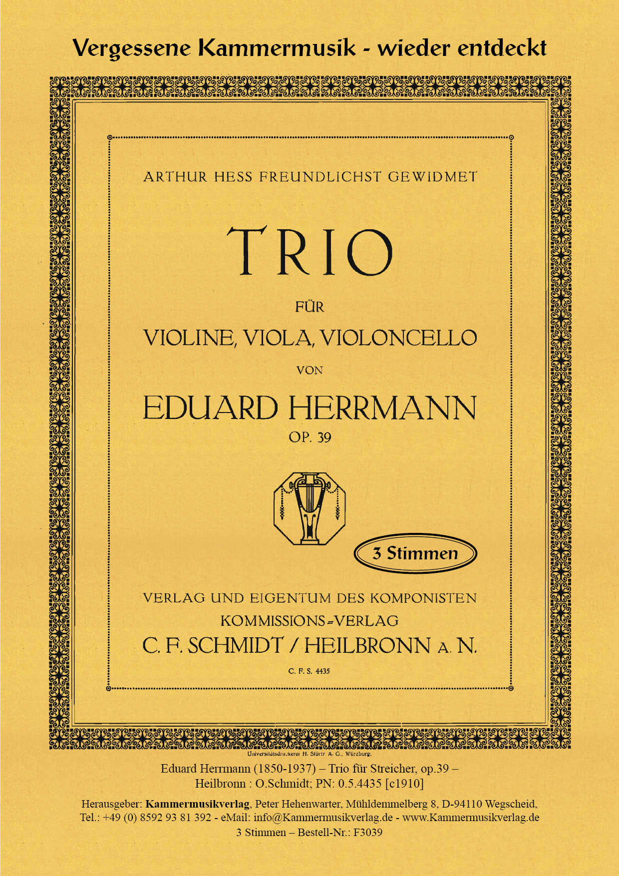 F3039_Herrmann_op_39_Titelgrafik Herrmann, Eduard – Streichtrio, g-Moll, op. 39
