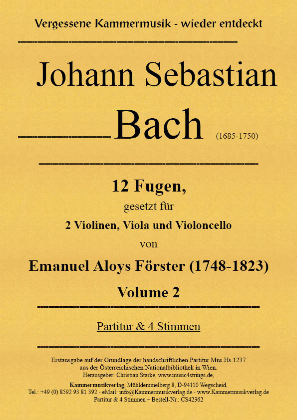 CS42362-Bach-Fugen-V2__Titelgrafik Bach, Johann Sebastian – 12 Fugen Volume 2