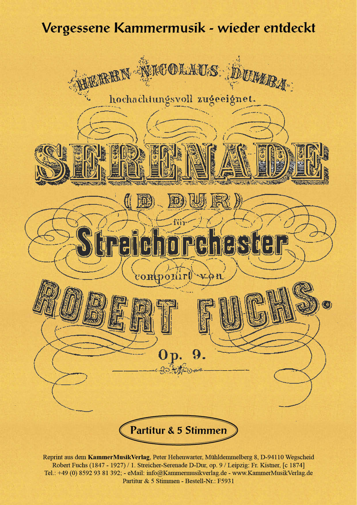 F5931-Fuchs__Titelgrafik Fuchs, Robert – Serenade für Streichorchester Nr. 1, D-Dur, op. 9