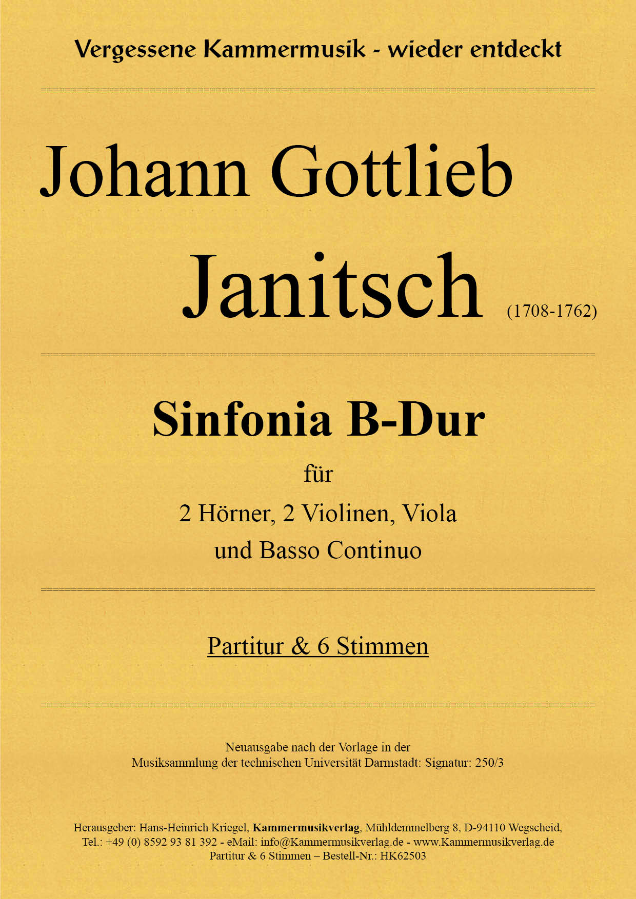 HK62503-Janitsch_Sinf_B-Dur__Titelgrafik Janitsch, Johann Gottlieb – Sinfonia B-Dur