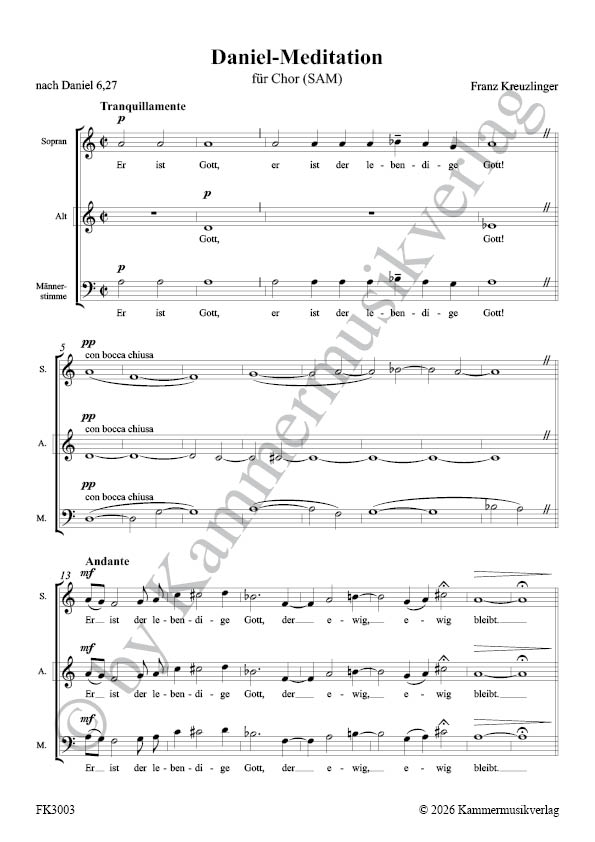 Kreuzlinger Franz  – Daniel-Meditation nach Daniel 6,27