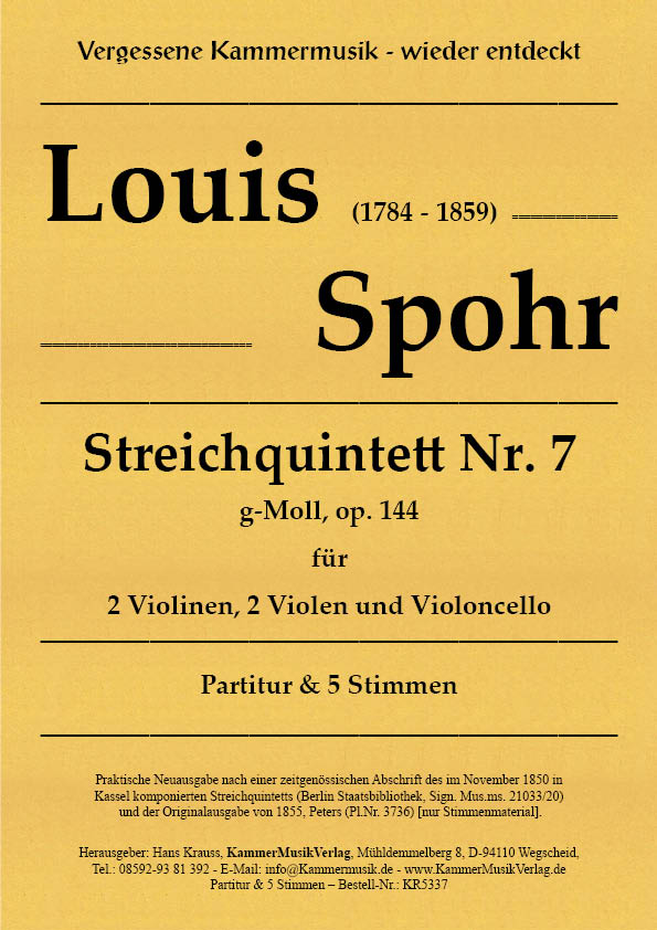 Spohr, Louis - String Quintet No. 7
