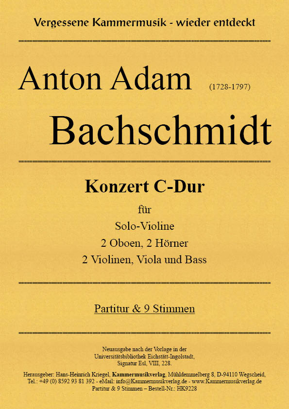 HK9228-Bachschmidt-C-Dur__Titelgrafik Bachschmidt, Anton Adam – Konzert C-Dur