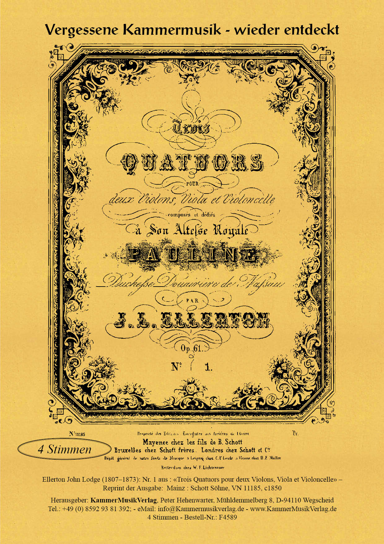 F4589-Ellerton-John-Lodge__Titelgrafik Ellerton, John Lodge – Streichquartett, A-Dur, op. 61, Nr 1