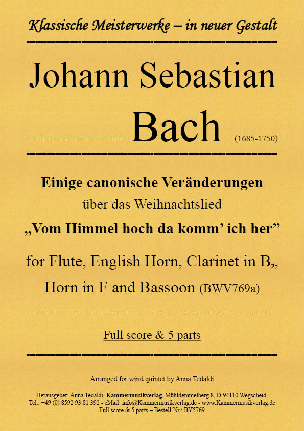 BY5769-Bach-Vom-Himmel__Titelgrafik Bach, Johann Sebastian –  „Vom Himmel hoch da komm’ ich her”