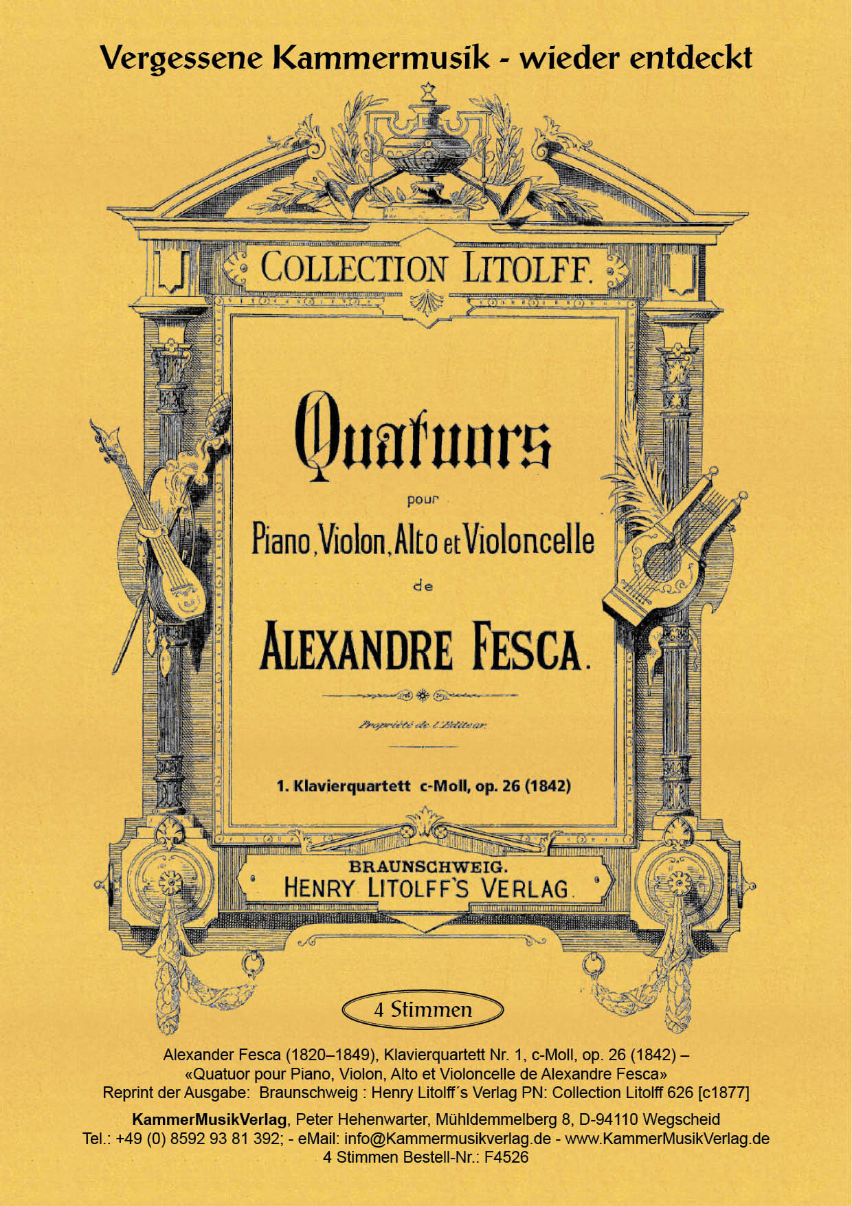 F4526-Fesca_op_26__Titelgrafik Fesca, Alexander – Klavierquartett Nr. 1, c-Moll, op. 26