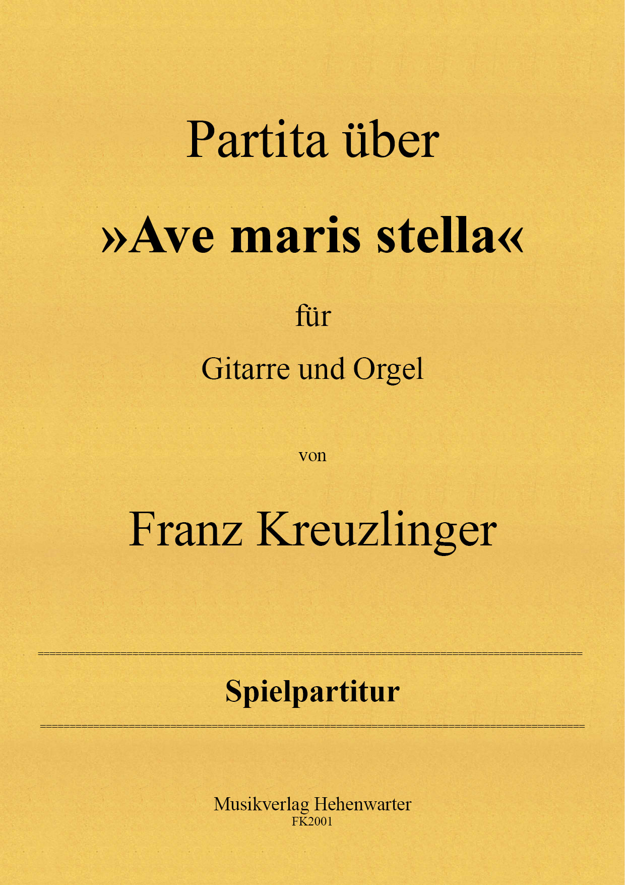 FK2001-Ave-maris-stella__Titelgraphik Kreuzlinger Franz  – Partita über »Ave maris stella« für Gitarre und Orgel