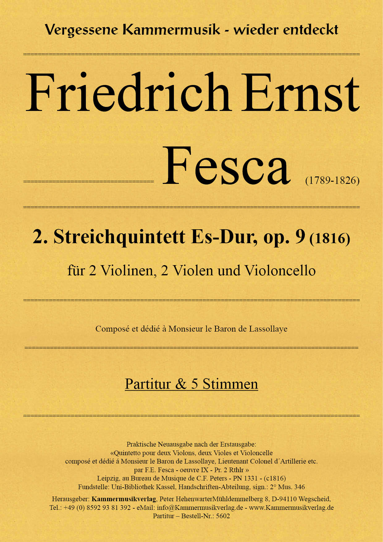 5602-Fesca_op_9_Titelgrafik2VaU93EvCAp1s Fesca, Friedrich Ernst – Streichquintett Nr. 2, Es-Dur, op. 9