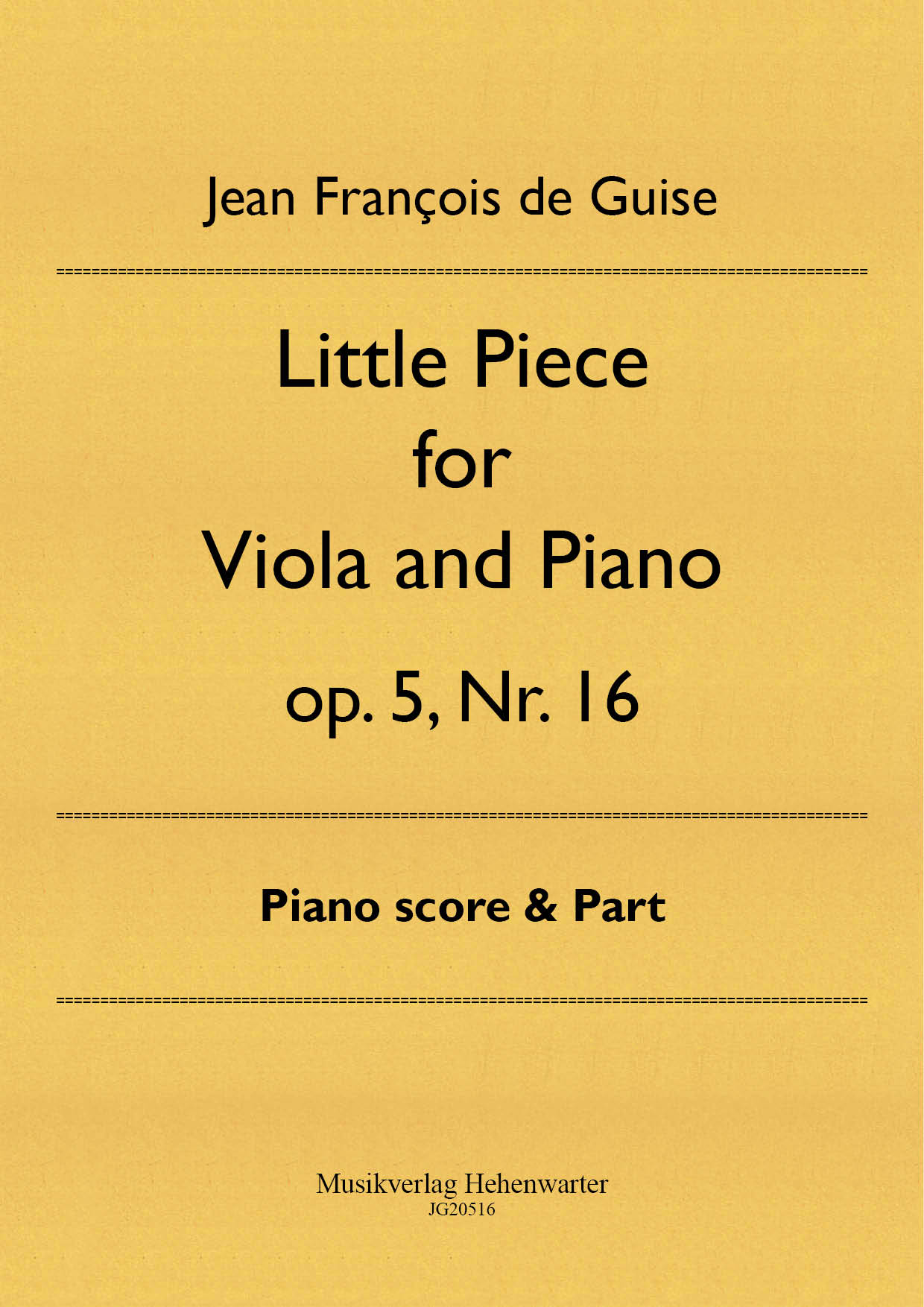 JG20516-Little-Piece__Titelgrafik Guise, Jean François de – Little Piece for Viola and Piano op. 5, Nr. 16