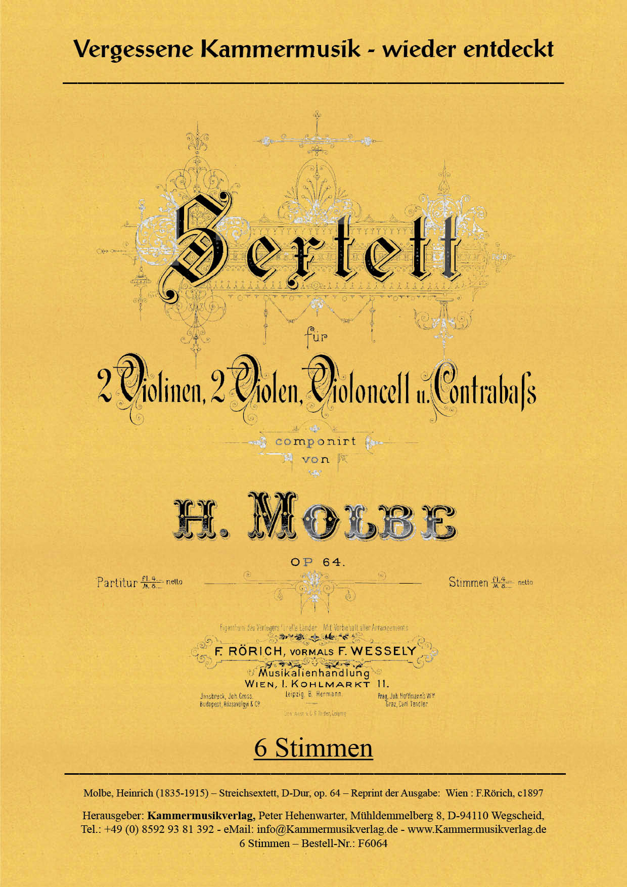 F6064-Molbe-Sextett_op_64_Titelgrafik Molbe, Heinrich – Streichsextett, D-Dur, op. 64