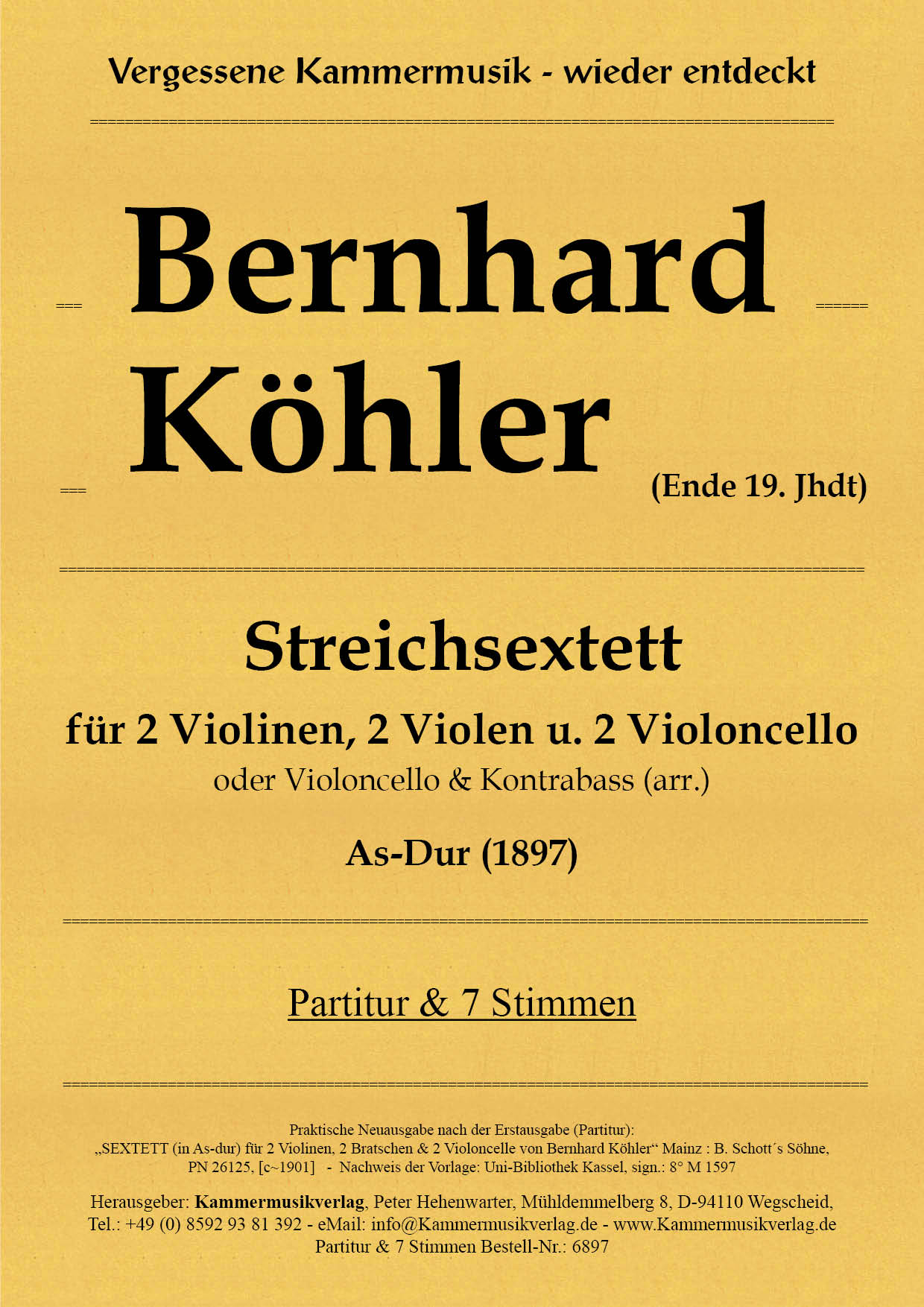 6897-K-ohler_B_Titelgrafik Köhler, Bernhard – Streichsextett, As-Dur