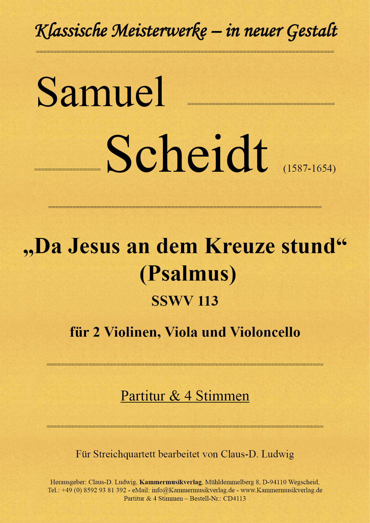 CD4113-Scheidt-Psalmus__Titelgrafik Scheidt, Samuel – „Da Jesus an dem Kreuze stund“ (Psalmus)