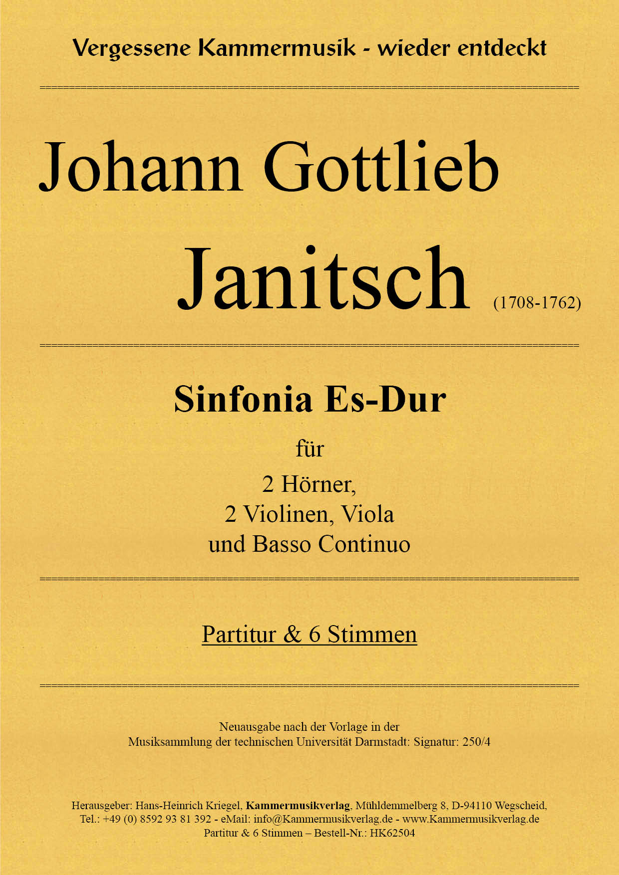 HK62504-Janitsch-Sinf-Es-Dur__Titelgrafik Janitsch, Johann Gottlieb – Sinfonia Es-Dur