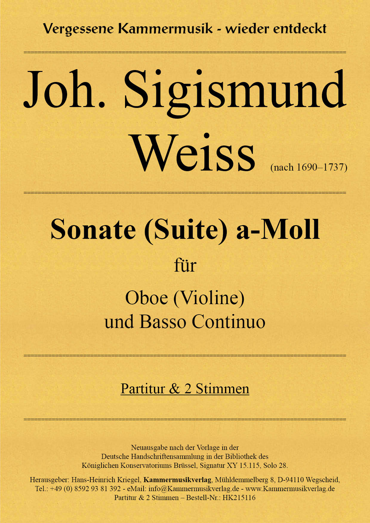 HK215116-S_Weiss_Son_a_Moll__Titelgrafik Weiss, Joh. Sigismund – Sonate (Suite) a-Moll